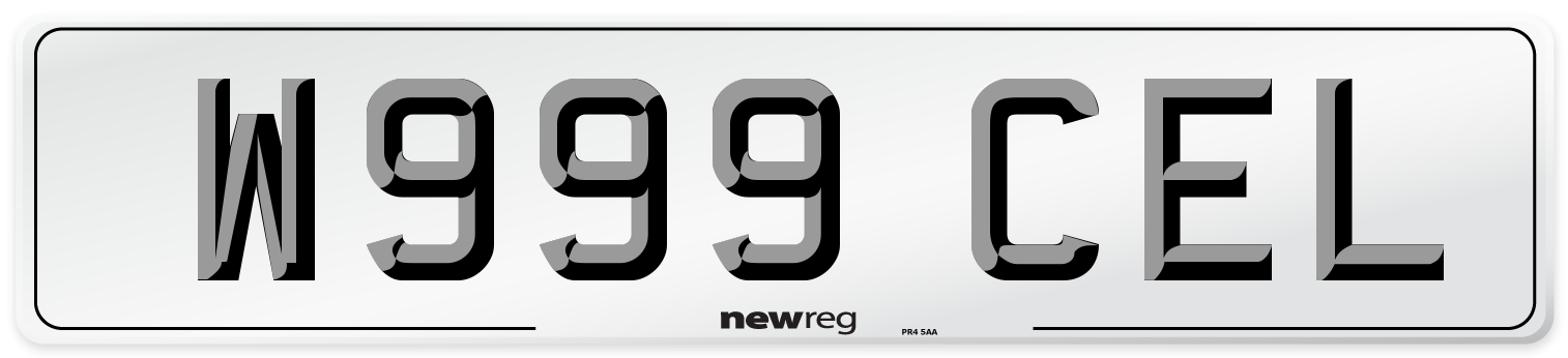 W999 CEL Number Plate from New Reg
